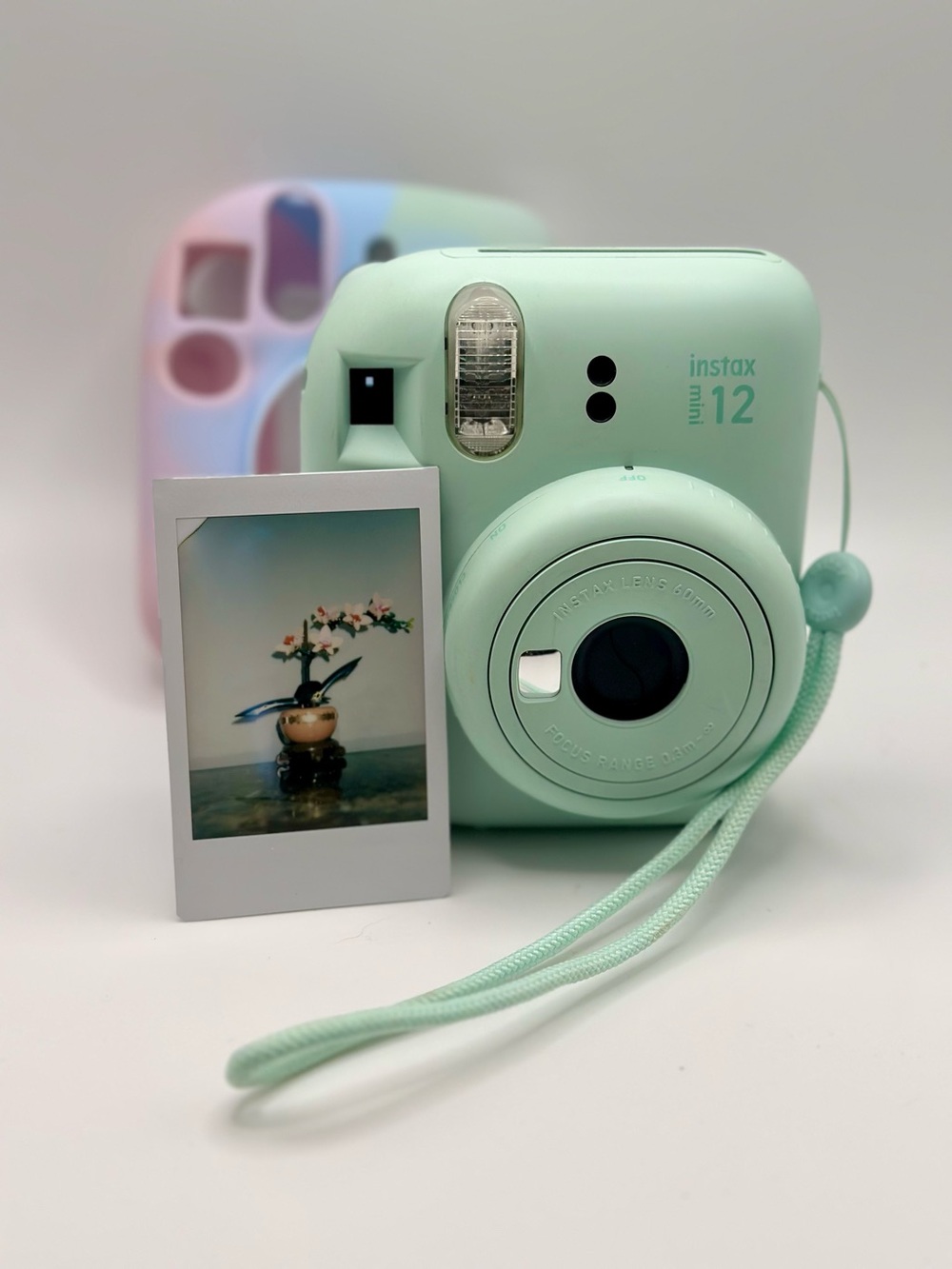 Fujifilm INSTAX MINI 12 Instant Film Camera - Mint Green w Case & Wrist Strap